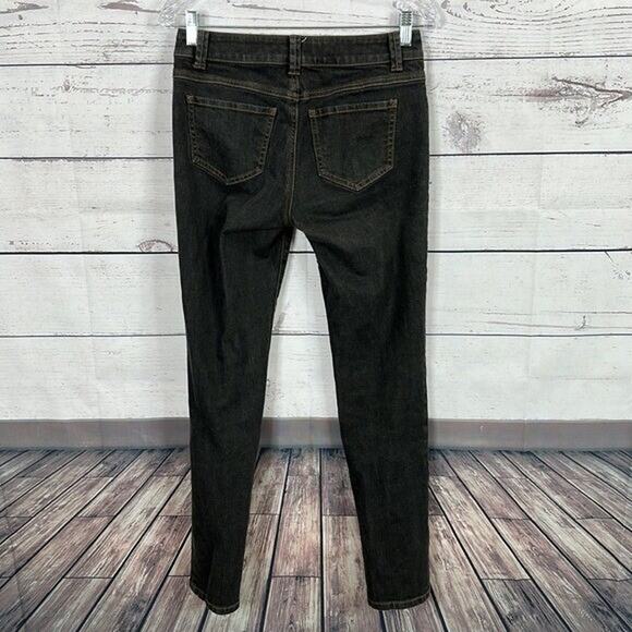Cabi Jeans Womens 2 Black Bree Straight Leg 202 Faded Grunge Casual - Picture 5 of 11